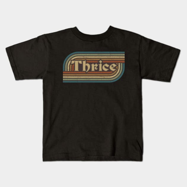 Thrice Vintage Stripes Kids T-Shirt by paintallday